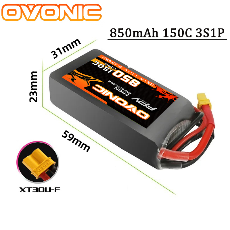 Drone Zll Rc - بطارية OVONIC 850mAh 11.1V 95C Lipo