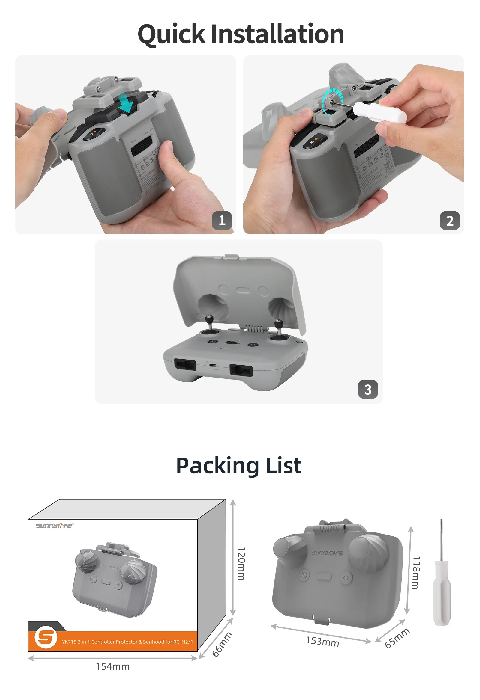 2 في 1 وحدة تحكم حامي SunHood  - مراجعة Drone Dji Rc Mini وسعره