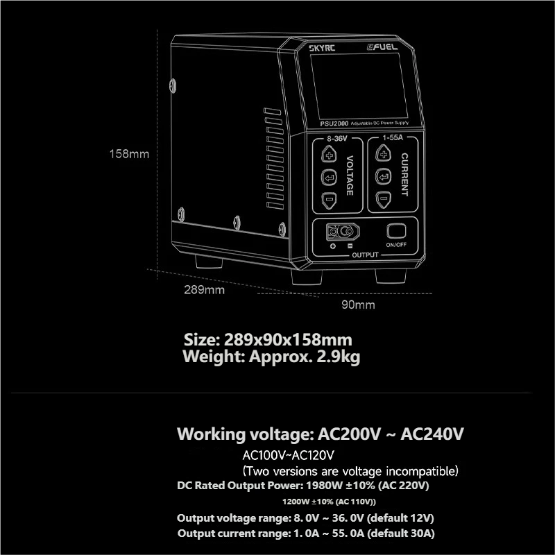 مصدر طاقة SKYRC PSU2000 بقدرة  - مراجعة Drone Rc وسعره