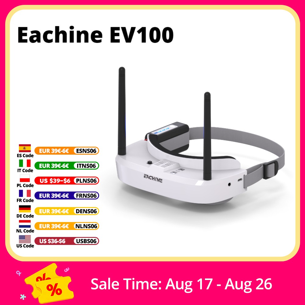 Eachine EV100 720*540 5.8G 72C - مراجعة Drone Rc Cover وسعره