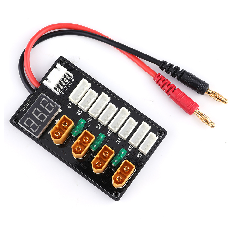 XT60 التوصيل 3S 4S يبو بطارية  - مراجعة Lipo Parallel Charging Board وسعره